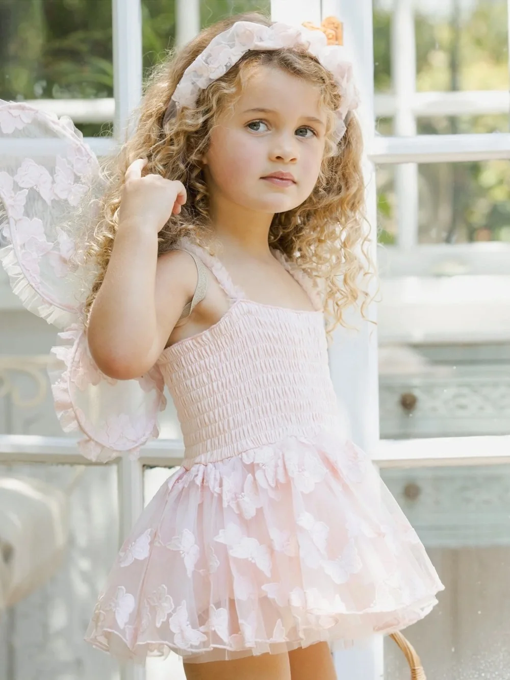 Noralee Butterfly Tutu Dress with Floral Appliqué